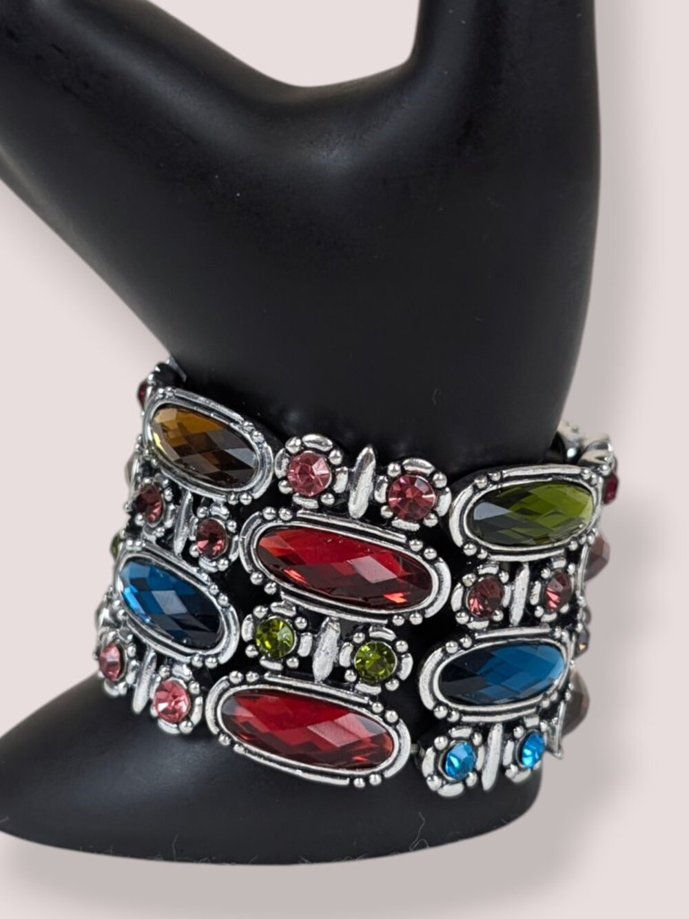 Multicolour Stone Costume Stretch Bracelet